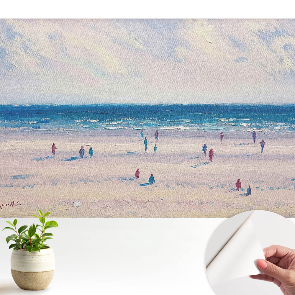 Tapety na stenu samolepiace Rozľahlá pláž pastelovej nostalgie