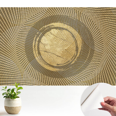 Tapeta do obývačky s geometrickou abstrakciou v odtieňoch žltej