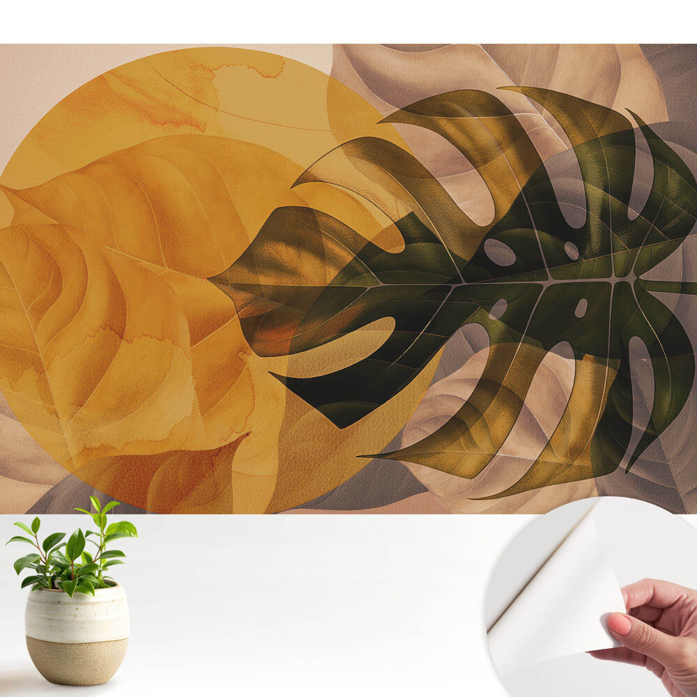 Tapety na stenu samolepiace Listy v teplých tónoch