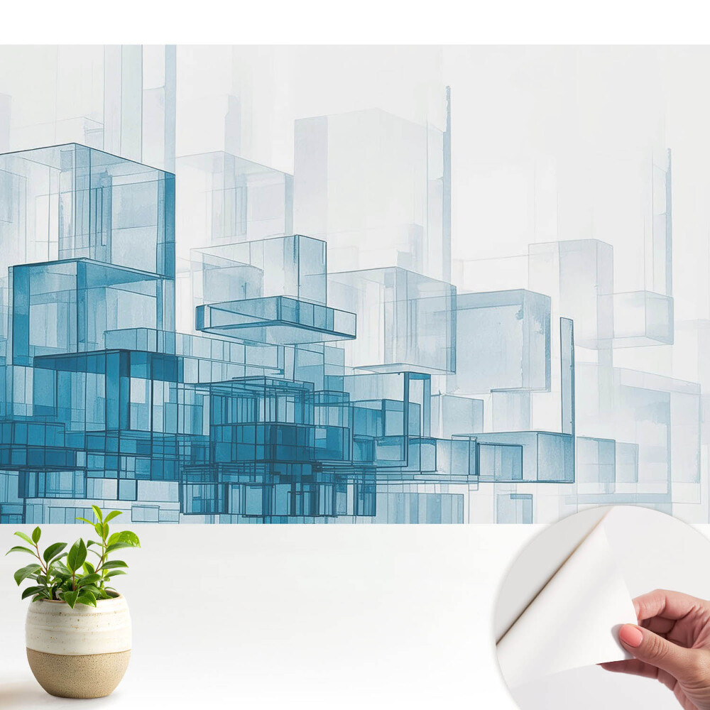 Tapeta Priestorové modré kocky modernity