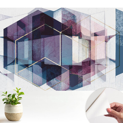 Tapety na stenu samolepiace s abstraktnou farebnou geometriou