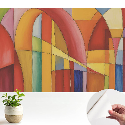 Tapeta do obývačky Farebné geometrické oblúky