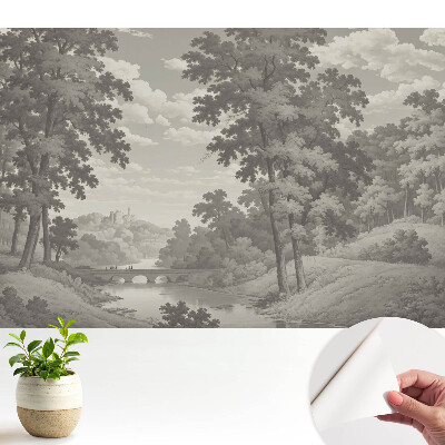 Tapeta s klasickou krajinou a mostom