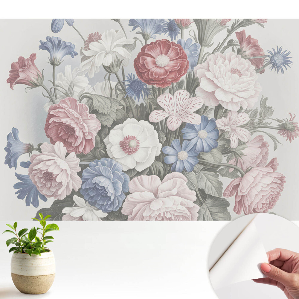 Luxusná tapeta Farebné kvety v klasickej harmónii