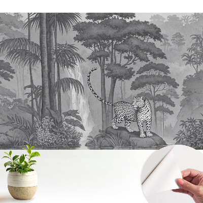 Tapeta s exotickou scénou a leopardom