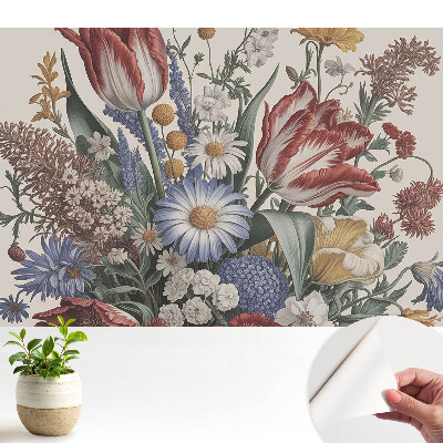 Luxusná tapeta s farebným kvetinovým aranžmánom v klasickom štýle