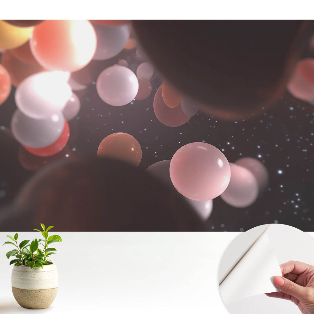 Tapeta do obývačky Farebné priehľadné abstraktné gule.