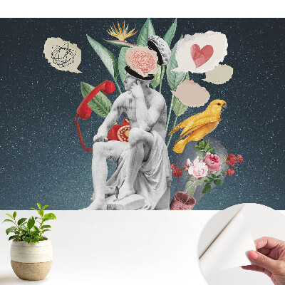 Tapeta na stenu samolepiaca s kreatívnou surrealistickou kolážou