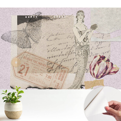 Tapety na stenu samolepiace Retro romantická koláž