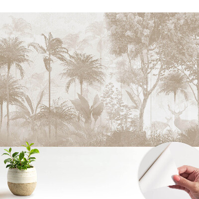Tapety na stenu samolepiace Jemný tropický les s jeleňmi