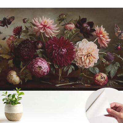 Tapeta do obývačky Kvety a motýle v klasickej kytici