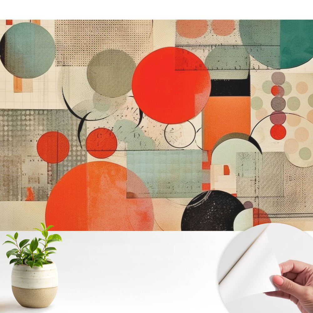 Luxusná tapeta Geometrické tvary kruhy a obdĺžniky