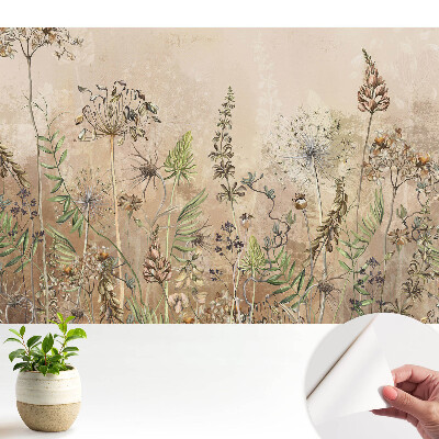 Tapety na stenu samolepiace Pastelové rastlinné motívy