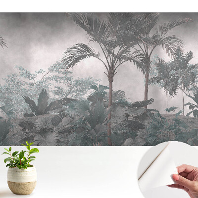 Luxusná tapeta Tropická džungľa v odtieňoch sivej
