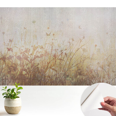 Tapeta do obývačky Kvety a motýle v pastelových farbách