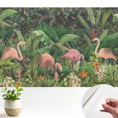 Tapety na stenu samolepiace Tropická exotika plameniakov