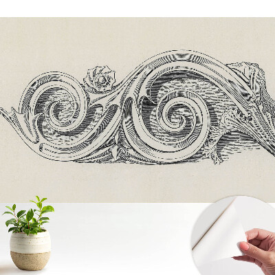 Tapeta do obývačky so štýlovým klasickým rastlinným motívom