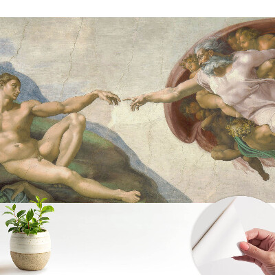 Tapeta so symbolickou interakciou postáv plnou emócií