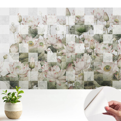 Tapeta Lotosové kvety a geometrické vzory