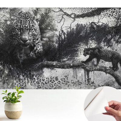 Tapety na stenu samolepiace Dynamika rozptylu umeleckých leopardov