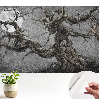 Tapeta s magickou nočnou scenériou a sovami