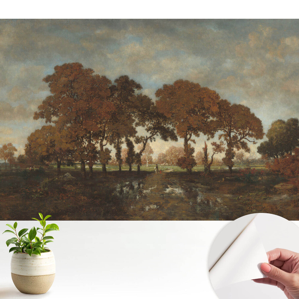 Tapeta do obývačky Jesenné stromy v rustikálnej krajine