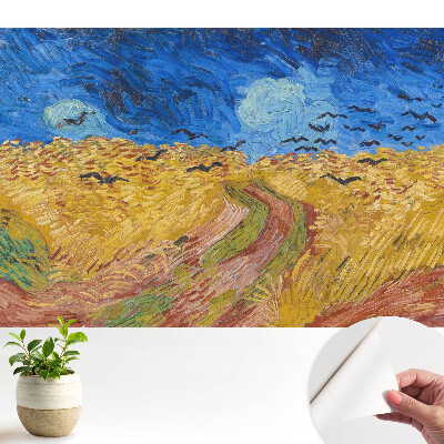 Luxusná tapeta s motívom farebných vtákov lietajúcich nad obilím