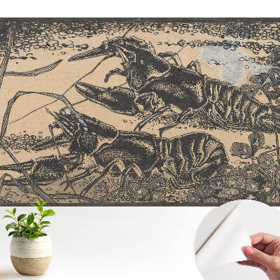 Tapeta do obývačky s motívom rýb a vodných rastlín v klasickom štýle