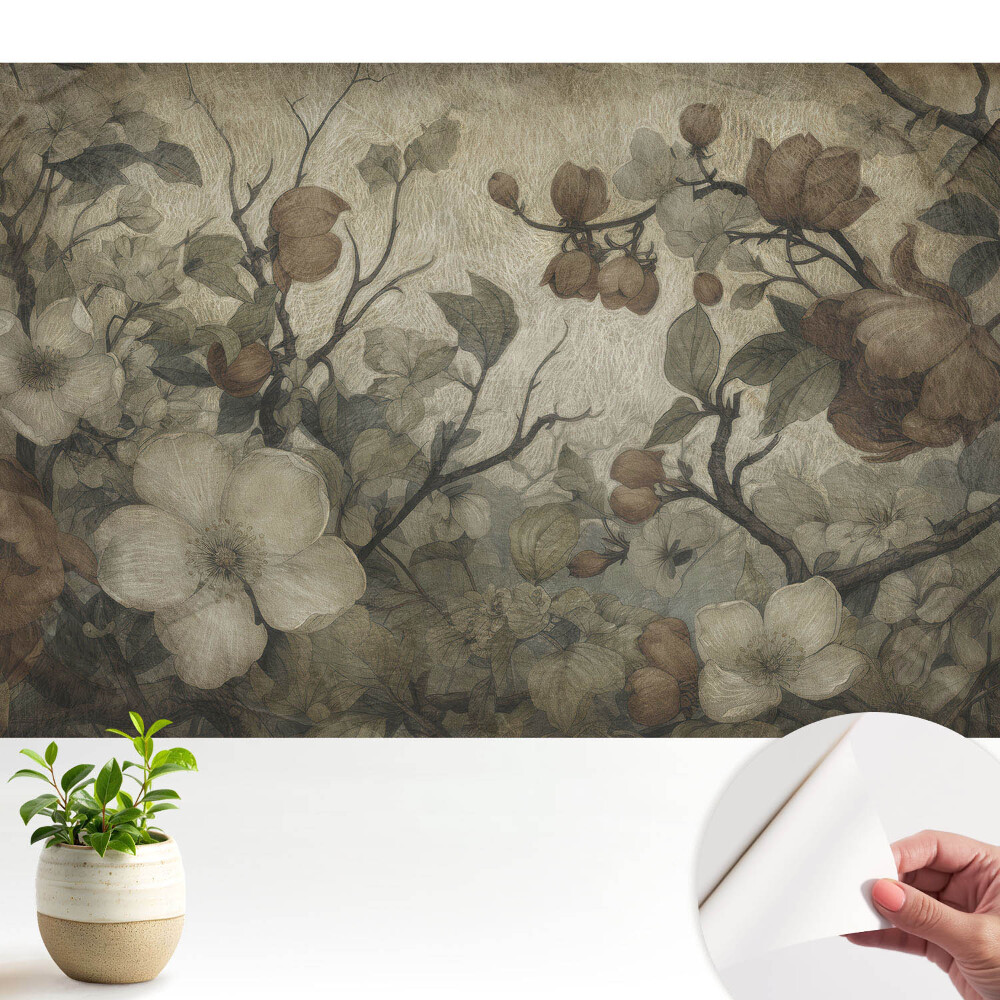 Tapeta do obývačky Rustikálny kvetinový aranžmán