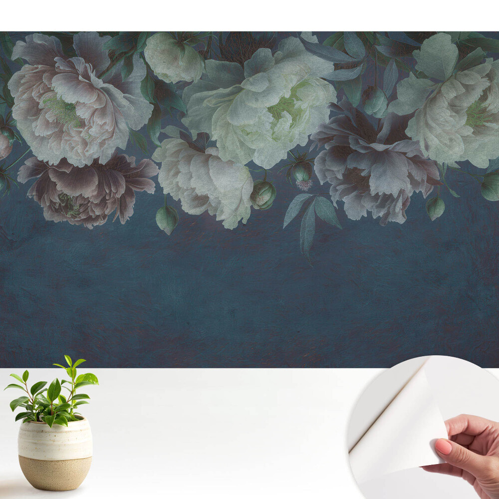 Tapety na stenu samolepiace Kvety na tmavom pozadí