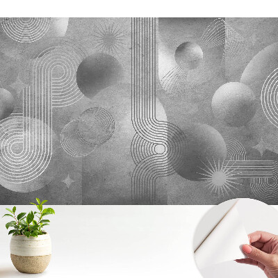 Tapety na stenu samolepiace Geometrické vzory v odtieňoch sivej