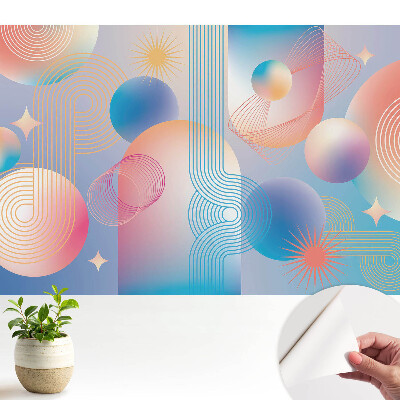 Tapety na stenu samolepiace s abstraktnými geometrickými vzormi v plných farbách