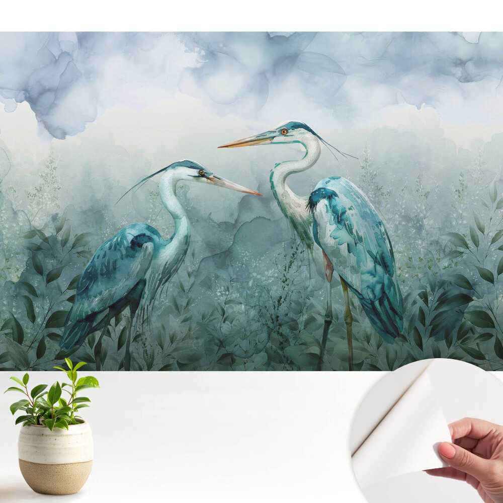 Luxusná tapeta Jemná elegancia vtákov obklopených prírodou