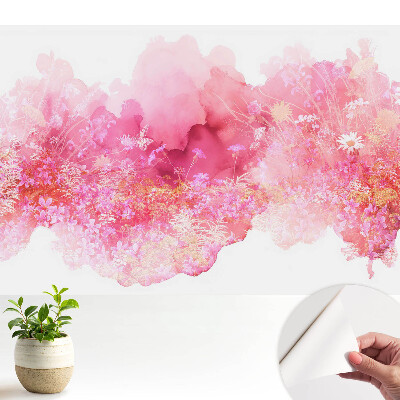 Samolepiace tapety na stenu s ružovým kvetinovým abstraktným motívom
