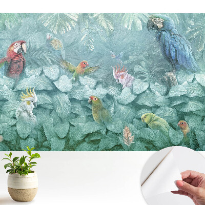 Tapeta do obývačky Farebné papagáje v tropickej džungli