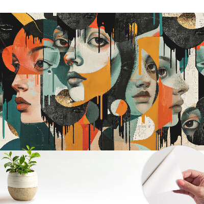 Tapeta Abstraktné tváre sýtych farieb