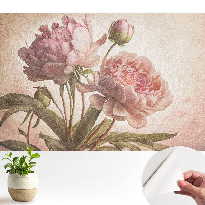 Tapeta s motívom kvetov pivoniek v klasickom štýle
