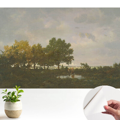 Luxusná tapeta Malebný les s jazdcom