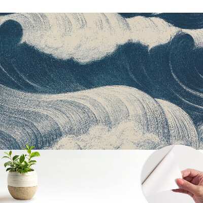 Tapety na stenu samolepiace Vlny na námorníckom modrom pozadí