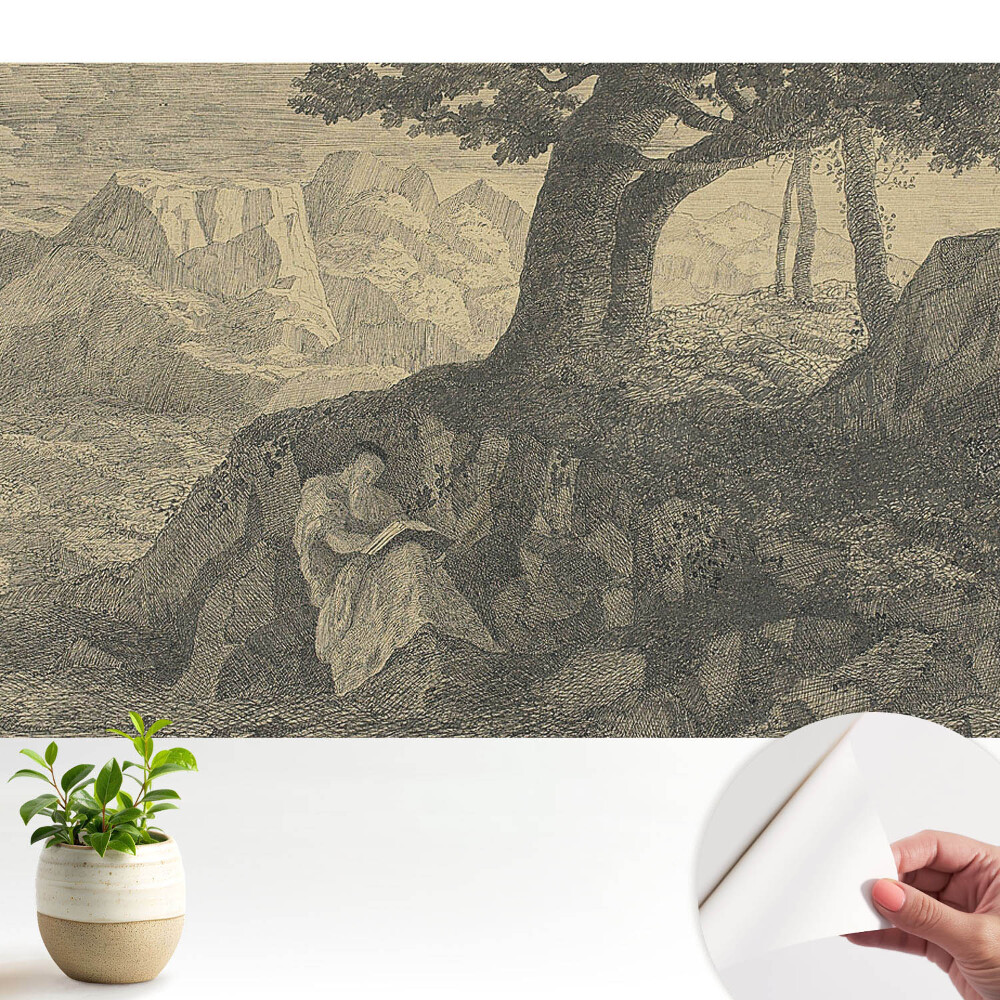 Luxusná tapeta Atmosférické čítanie krajiny pod stromom