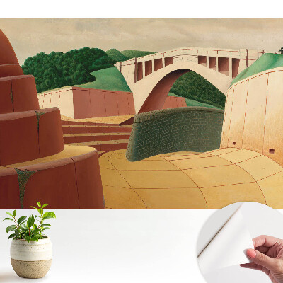 Tapeta Most a architektúra so zelenými prvkami