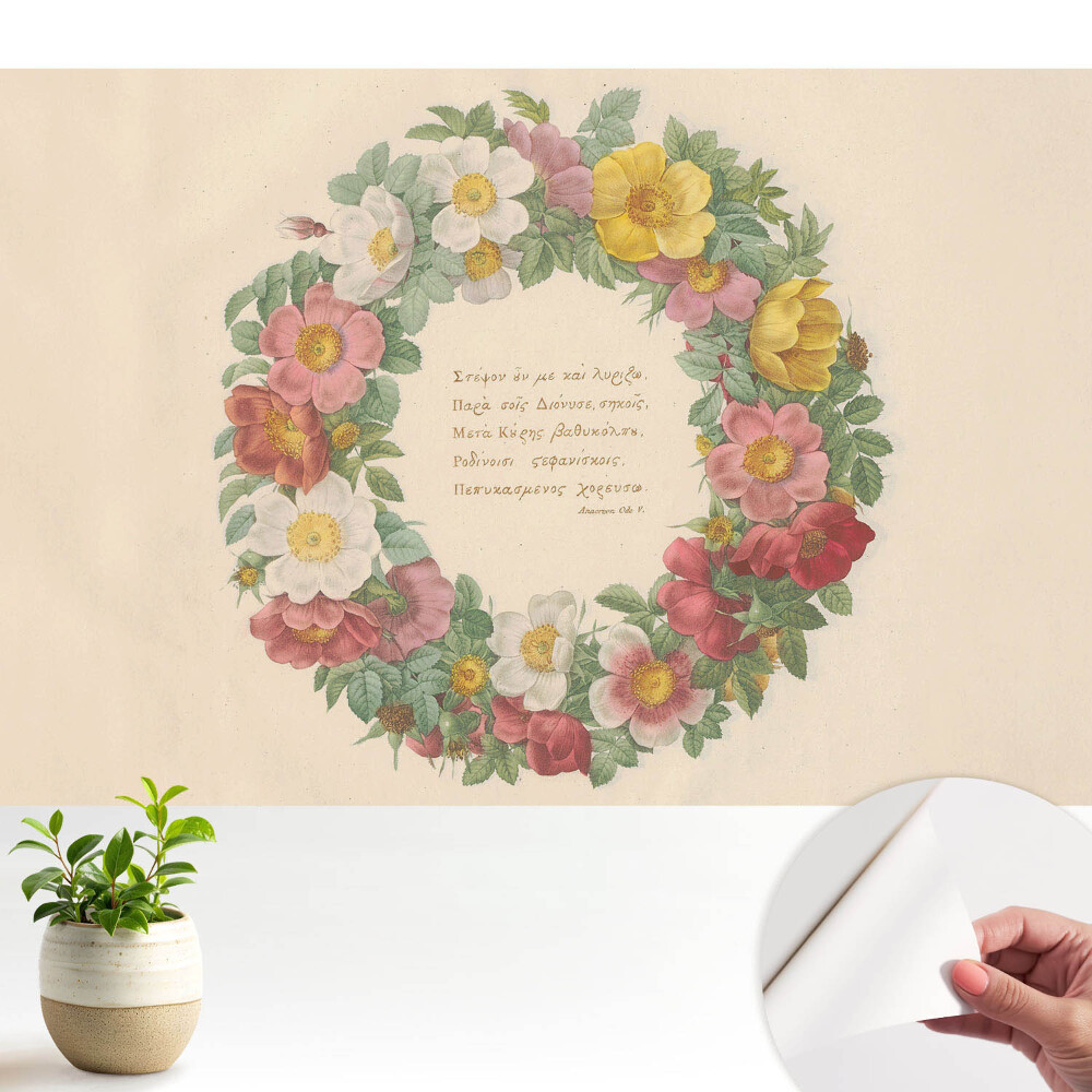 Luxusná tapeta Klasický kvetinový veniec