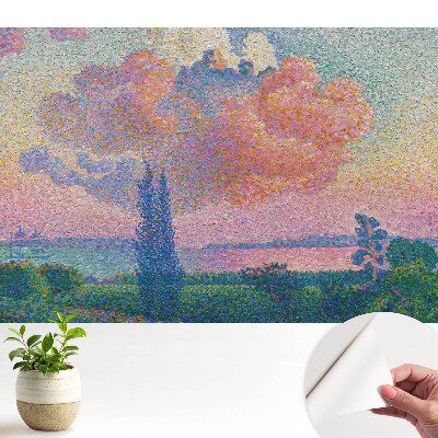 Tapeta Krajina s oblakmi na pozadí farebnej oblohy