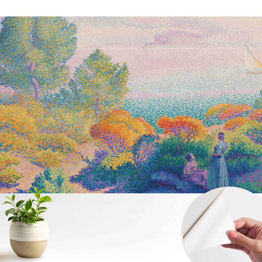 Tapeta do obývačky Impresionistická prímorská scenéria v bledých farbách