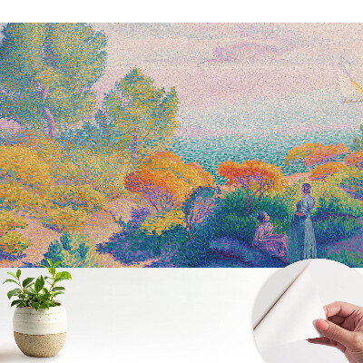 Tapeta do obývačky Impresionistická prímorská scenéria v bledých farbách