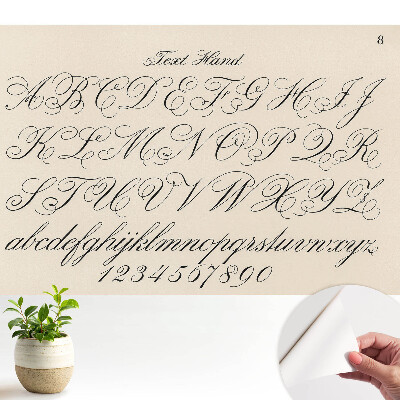 Tapeta s kaligrafickou abecedou a prepracovanými ornamentmi