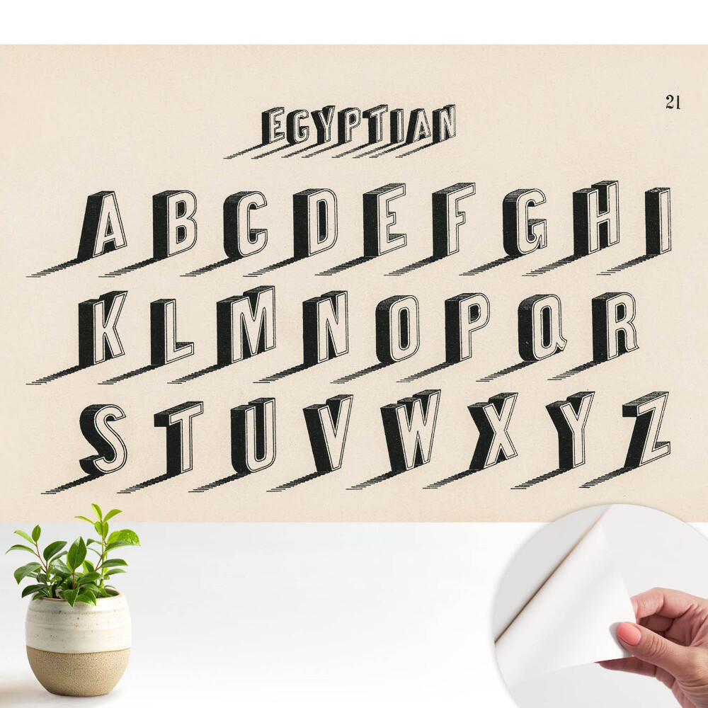 Tapety na stenu samolepiace Štylizovaná retro abeceda