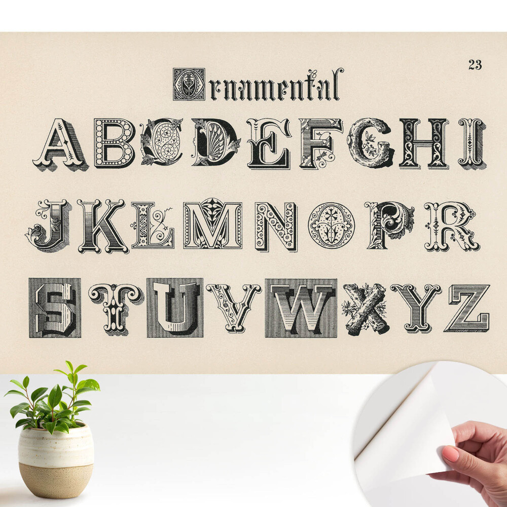 Luxusná tapeta Dekoratívne retro písmená v klasickom štýle