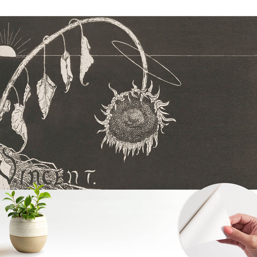 Tapeta do obývačky Zvädnuté slnečnice nostalgické vinobranie