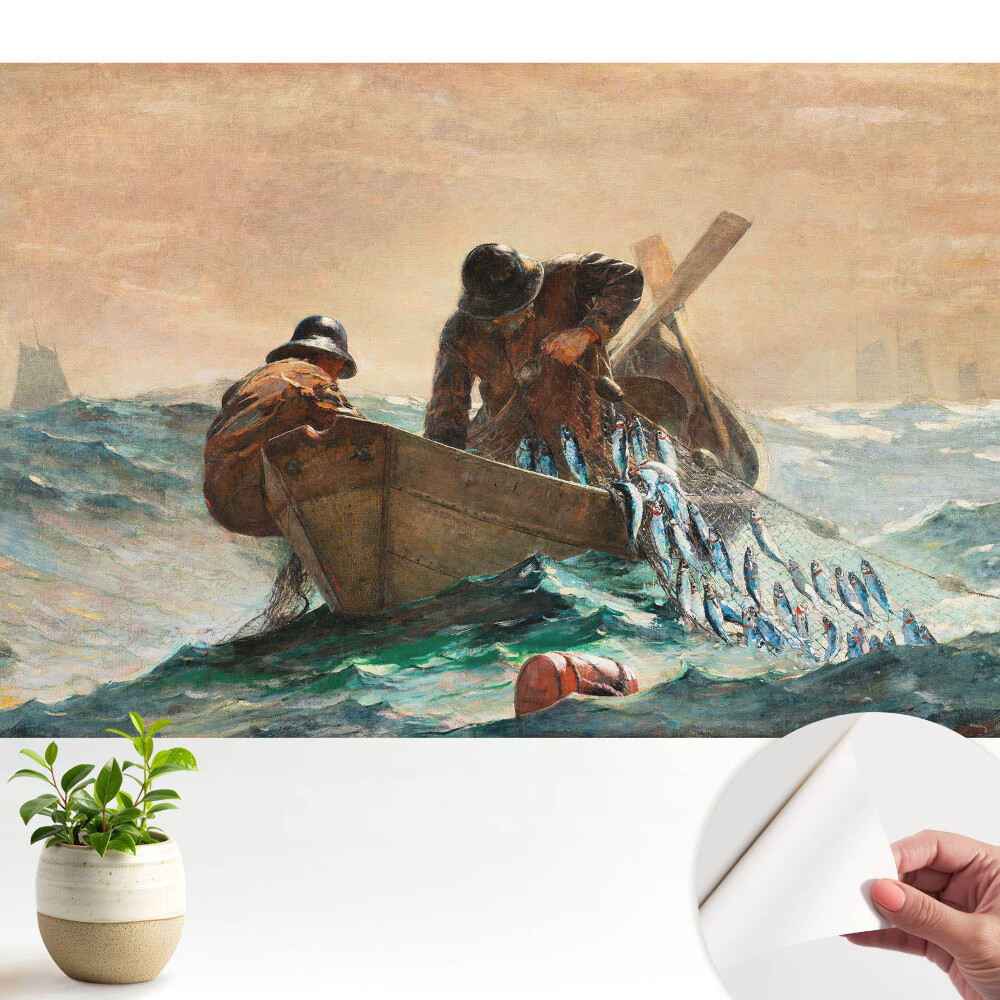 Tapeta Rybári na rozbúrenom mori